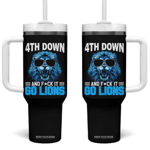 4th Down F*ck It LF Tumbler With Handle Funny Bold Game Day TS10 One Size: 40 oz Black Print Your Wear