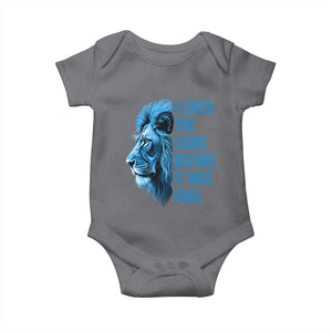 I Liked The Lions Before It Was Cool Baby Onesie Vintage Rap Tee TS10 Charcoal Print Your Wear