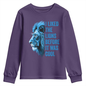I Liked The Lions Before It Was Cool Youth Sweatshirt Vintage Rap Tee TS10 Purple Print Your Wear