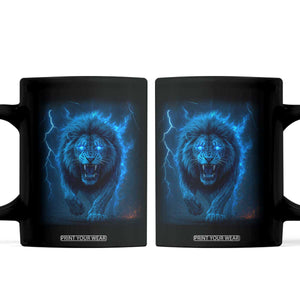 Vintage Classic Blue Lion Bootleg Graphic Coffee Mug TS10 Black Print Your Wear