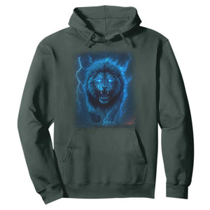 Vintage Classic Blue Lion Bootleg Graphic Hoodie TS10 Dark Forest Green Print Your Wear