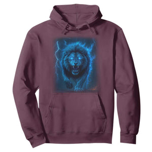 Vintage Classic Blue Lion Bootleg Graphic Hoodie TS10 Maroon Print Your Wear