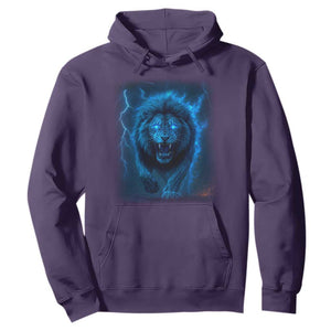 Vintage Classic Blue Lion Bootleg Graphic Hoodie TS10 Purple Print Your Wear