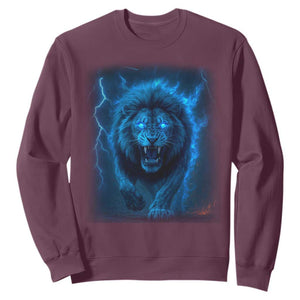 Vintage Classic Blue Lion Bootleg Graphic Sweatshirt TS10 Maroon Print Your Wear
