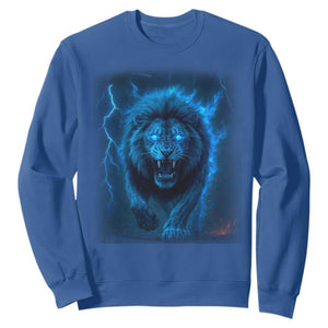 Vintage Classic Blue Lion Bootleg Graphic Sweatshirt TS10 Royal Blue Print Your Wear