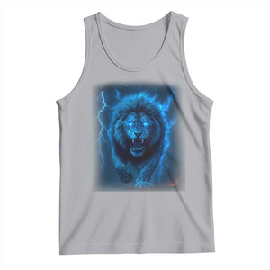 Vintage Classic Blue Lion Bootleg Graphic Tank Top TS10 Athletic Heather Print Your Wear