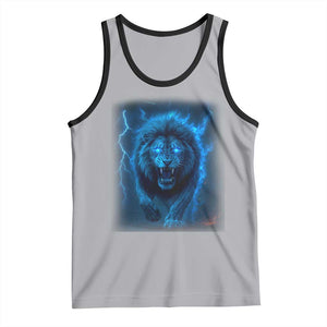 Vintage Classic Blue Lion Bootleg Graphic Tank Top TS10 Athletic Heather Black Print Your Wear