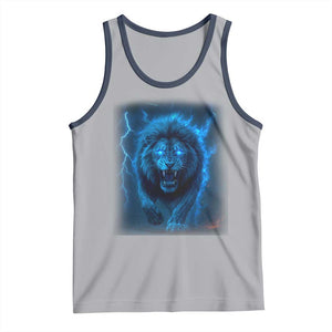 Vintage Classic Blue Lion Bootleg Graphic Tank Top TS10 Athletic Heather Navy Print Your Wear