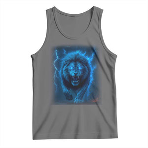 Vintage Classic Blue Lion Bootleg Graphic Tank Top TS10 Black Heather Print Your Wear