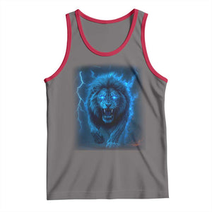 Vintage Classic Blue Lion Bootleg Graphic Tank Top TS10 Deep Heather Red Print Your Wear