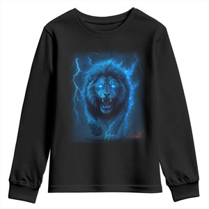 Vintage Classic Blue Lion Bootleg Graphic Youth Sweatshirt TS10 Black Print Your Wear