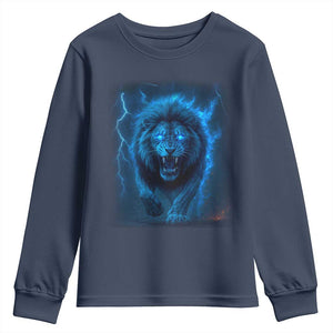 Vintage Classic Blue Lion Bootleg Graphic Youth Sweatshirt TS10 Navy Print Your Wear