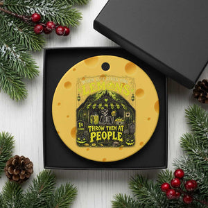 When Life Gives You Lemons Throw Them At People Ceramic Ornament Funny Skeleton Halloween Gothic Lemonade Graphic