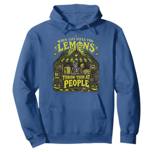 When Life Gives You Lemons Throw Them At People Hoodie Funny Skeleton Halloween Gothic Lemonade Graphic