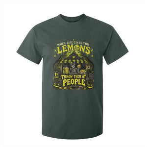 When Life Gives You Lemons Throw Them At People T Shirt For Kid Funny Skeleton Halloween Gothic Lemonade Graphic