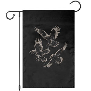 Flying Raven Crow Garden Flag Vintage Dark Academia Gothic Black Bird Graphic