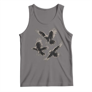 Flying Raven Crow Tank Top Vintage Dark Academia Gothic Black Bird Graphic