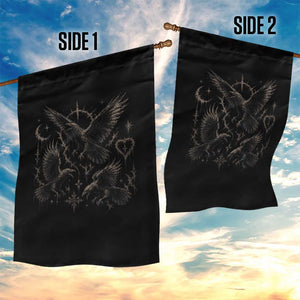 Flying Raven Crow Garden Flag Black Bird Gothic Occult Cyber Y2K Dark Academia Ravens Graphic