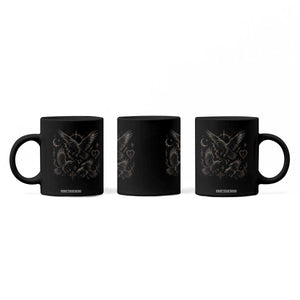 Flying Raven Crow Coffee Mug Black Bird Gothic Occult Cyber Y2K Dark Academia Ravens Graphic