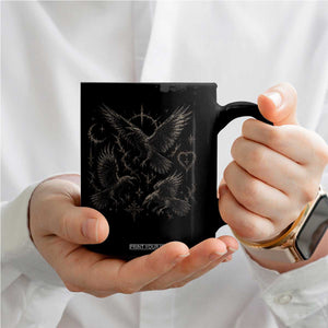 Flying Raven Crow Coffee Mug Black Bird Gothic Occult Cyber Y2K Dark Academia Ravens Graphic