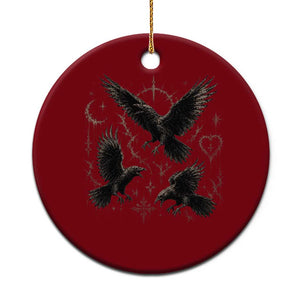 Flying Raven Crow Ceramic Ornament Black Bird Gothic Occult Cyber Y2K Dark Academia Ravens Graphic