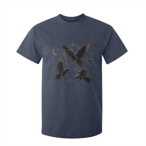 Flying Raven Crow T Shirt For Kid Black Bird Gothic Occult Cyber Y2K Dark Academia Ravens Graphic
