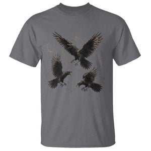 Flying Raven Crow T Shirt Black Bird Gothic Occult Cyber Y2K Dark Academia Ravens Graphic
