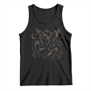 Flying Raven Crow Tank Top Black Bird Gothic Occult Cyber Y2K Dark Academia Ravens Graphic