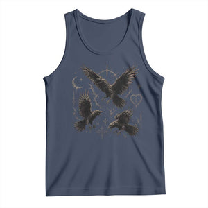 Flying Raven Crow Tank Top Black Bird Gothic Occult Cyber Y2K Dark Academia Ravens Graphic