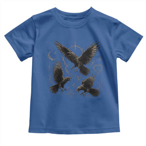 Flying Raven Crow Toddler T Shirt Black Bird Gothic Occult Cyber Y2K Dark Academia Ravens Graphic