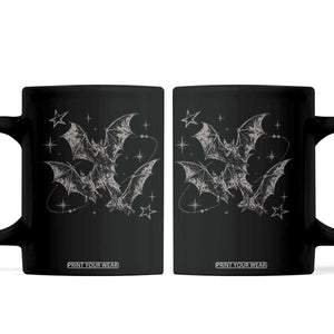 Three Bats Y2k Coffee Mug Vintage 90s Style Bat Gothic Occult Halloween Bat Graphic