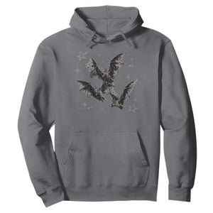 Three Bats Y2k Hoodie Vintage 90s Style Bat Gothic Occult Halloween Bat Graphic