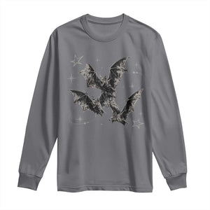 Three Bats Y2k Long Sleeve Shirt Vintage 90s Style Bat Gothic Occult Halloween Bat Graphic
