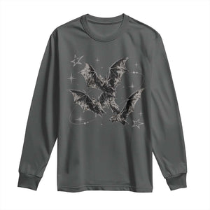 Three Bats Y2k Long Sleeve Shirt Vintage 90s Style Bat Gothic Occult Halloween Bat Graphic