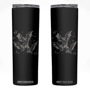 Three Bats Y2k Skinny Tumbler Vintage 90s Style Bat Gothic Occult Halloween Bat Graphic
