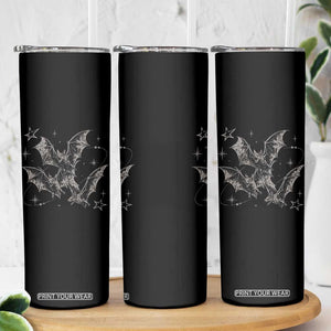 Three Bats Y2k Skinny Tumbler Vintage 90s Style Bat Gothic Occult Halloween Bat Graphic