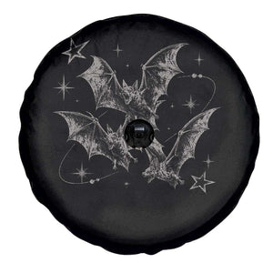 Three Bats Y2k Spare Tire Cover Vintage 90s Style Bat Gothic Occult Halloween Bat Graphic