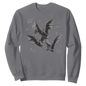 Three Bats Y2k Sweatshirt Vintage 90s Style Bat Gothic Occult Halloween Bat Graphic