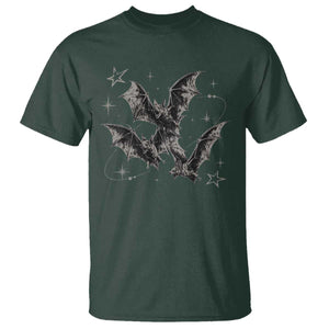 Three Bats Y2k T Shirt Vintage 90s Style Bat Gothic Occult Halloween Bat Graphic