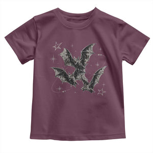 Three Bats Y2k Toddler T Shirt Vintage 90s Style Bat Gothic Occult Halloween Bat Graphic
