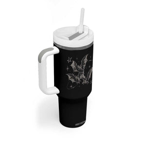 Three Bats Y2k Tumbler With Handle Vintage 90s Style Bat Gothic Occult Halloween Bat Graphic
