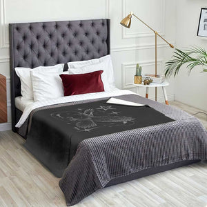 Raven Crow Y2k Throw Blanket Gothic Cyber Sigilism Occult Dark Academia Black Bird Graphic