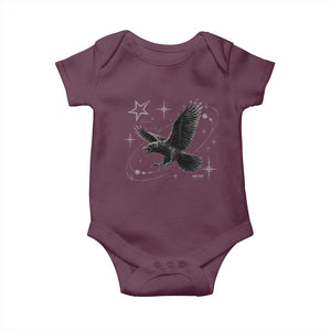 Raven Crow Y2k Baby Onesie Gothic Cyber Sigilism Occult Dark Academia Black Bird Graphic