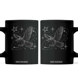 Raven Crow Y2k Coffee Mug Gothic Cyber Sigilism Occult Dark Academia Black Bird Graphic