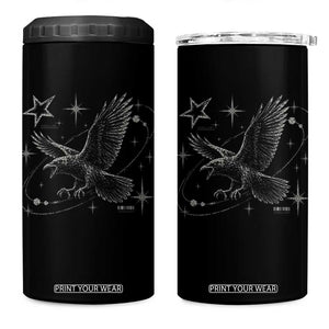 Raven Crow Y2k 4 in 1 Can Cooler Tumbler Gothic Cyber Sigilism Occult Dark Academia Black Bird Graphic