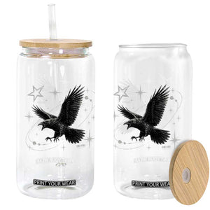 Raven Crow Y2k Glass Can Gothic Cyber Sigilism Occult Dark Academia Black Bird Graphic