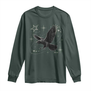 Raven Crow Y2k Long Sleeve Shirt Gothic Cyber Sigilism Occult Dark Academia Black Bird Graphic