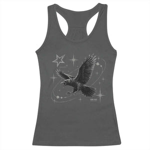 Raven Crow Y2k Racerback Tank Top Gothic Cyber Sigilism Occult Dark Academia Black Bird Graphic