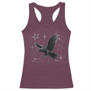 Raven Crow Y2k Racerback Tank Top Gothic Cyber Sigilism Occult Dark Academia Black Bird Graphic