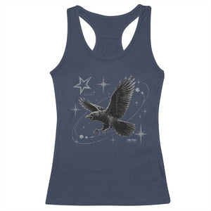 Raven Crow Y2k Racerback Tank Top Gothic Cyber Sigilism Occult Dark Academia Black Bird Graphic